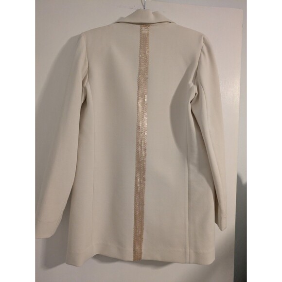 Silvia Tcherassi Rebeka Cream Ivory White Blazer Jacket Sequin Bridal Sz S - Picture 6 of 8